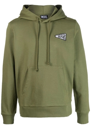 Diesel logo-patch hoodie - Green