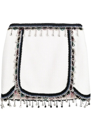 DSQUARED2 crystal-embellished mini skirt - White