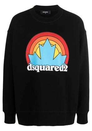 DSQUARED2 logo-print cotton sweatshirt - Black