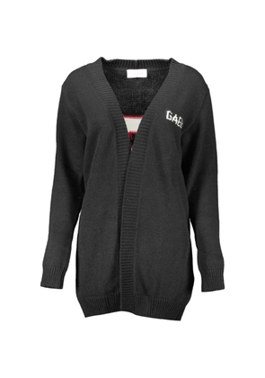 Gaelle distressed logo cardigan - Black