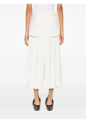 sacai belted front-slit midi skirt - White