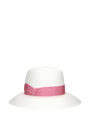Borsalino Claudette grosgrain-trim straw hat - White