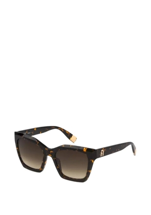 Furla tortoiseshell-effect square-frame sunglasses - Brown