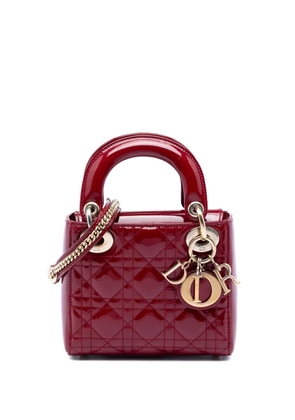 Christian Dior Pre-Owned 2017 Mini Patent Cannage Lady Dior satchel - Red