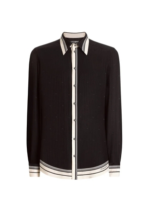 Dolce & Gabbana logo and stripe-print jacquard shirt - Black