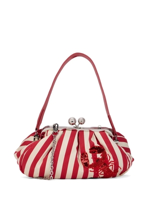 Weekend Max Mara medium Wkagerusia lobster-patch striped clutch bag - Red