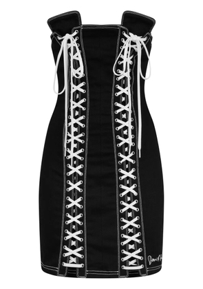 DSQUARED2 lace-up denim minidress - Black