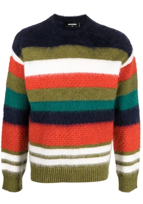 DSQUARED2 striped crew-neck jumper - Blue