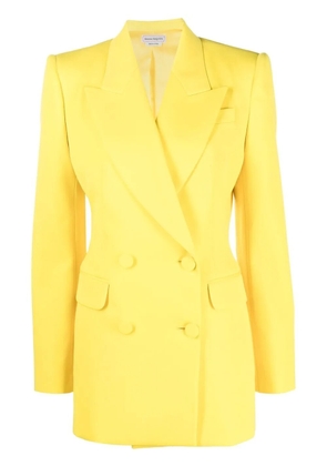 Alexander McQueen double-breasted wool blazer - Yellow