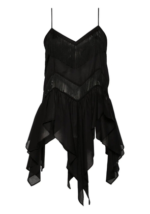 PINKO fringed draped top - Black