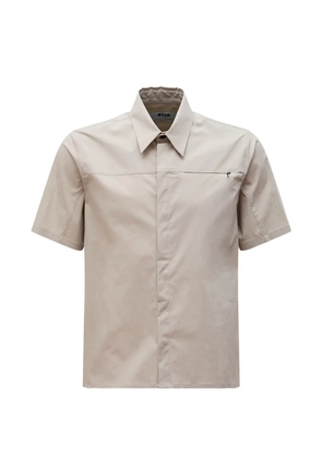 MSGM zip-pocket logo-print cotton shirt - Grey