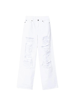 TWINSET distressed wide-leg jeans - White