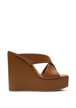 Vicini crossover-strap platform mules - Brown