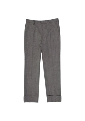Prada herringbone-pattern wool trousers - Grey