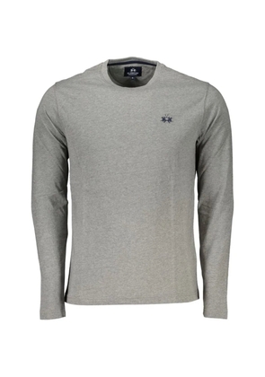 La Martina long-sleeve logo-embroidered T-shirt - Grey