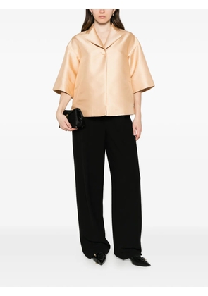 NINA 14.7 satin-finish cropped jacket - Yellow