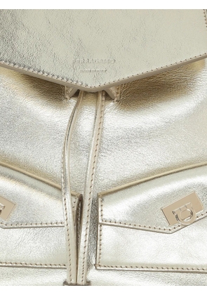 Ferragamo metallic-finish leather backpack - Gold