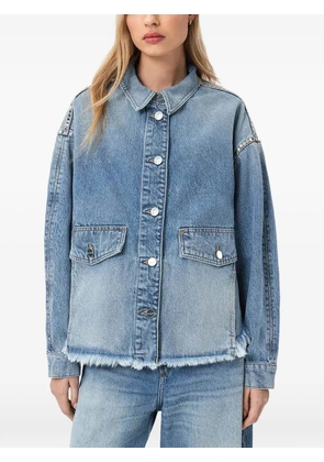 AllSaints studded-embellished oversized shirt - Blue