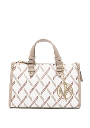 Armani Exchange logo-print tote bag - White