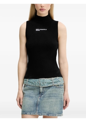Karl Lagerfeld Jeans logo mock-neck top - Black