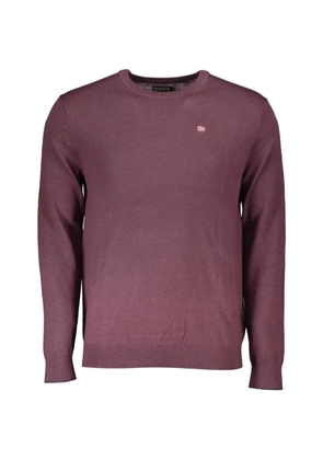 Napapijri logo-patch crew-neck sweater - Purple