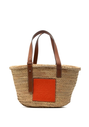 Loewe Pre-Owned 2019 Large Raffia Anagram Basket tote bag - Orange