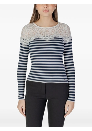 Morgan striped long sleeve knitted top - Blue