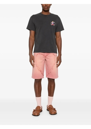 CARNE BOLLENTE frayed heart-motif shorts - Pink