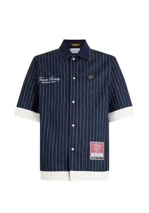 Philipp Plein pinstripe short-sleeve shirt - Blue