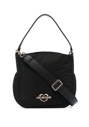 Love Moschino heart logo-plaque tote bag - Black