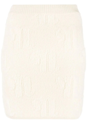Nanushka logo-motif knitted mini skirt - Neutrals