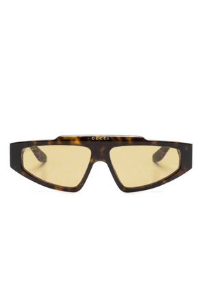 Gucci Eyewear GG-supreme geometric-frame sunglasses - Yellow