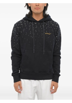 Off-White embroidered rhinestone-embellished hoodie - Black