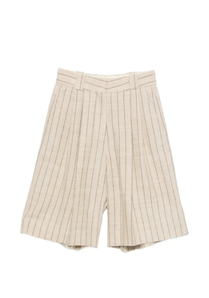Blazé Milano Serene Husul striped pleated shorts - Neutrals