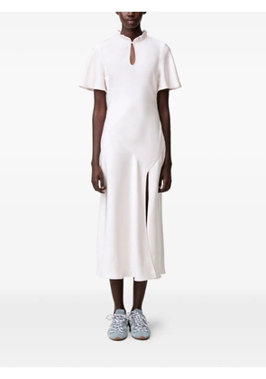 Claudie Pierlot ruffled keyhole midi dress - White