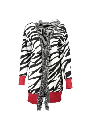 Gaelle zebra-pattern cardigan - White