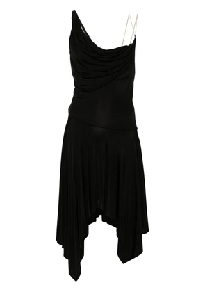PINKO asymmetric cowl-neck midi dress - Black