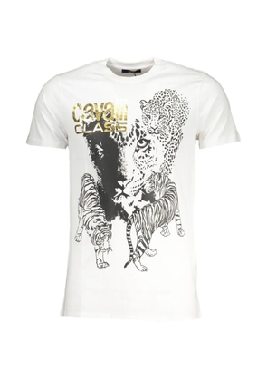Cavalli Class animal-print cotton T-shirt - White