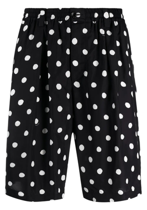 Marni polka dot-print pleated bermuda shorts - Black