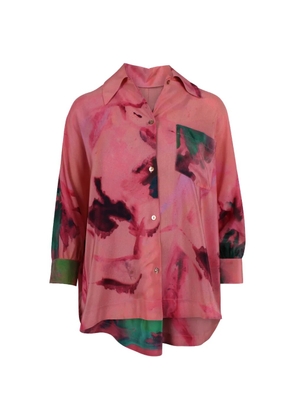 KITAGI abstract-print button-up shirt - Pink