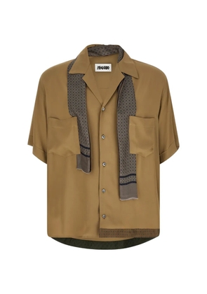 Magliano Pasolini Ascot-collar bowling shirt - Neutrals