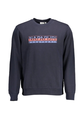 Napapijri logo-print crew-neck sweater - Blue