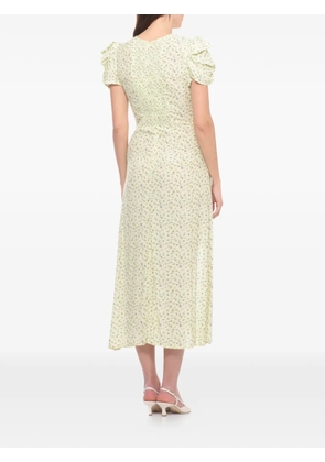 MAR DE MARGARITAS floral-print draped midi dress - Green