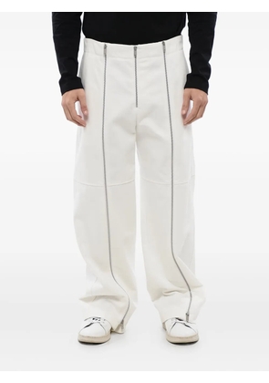 Jil Sander zip-detail high-rise trousers - White