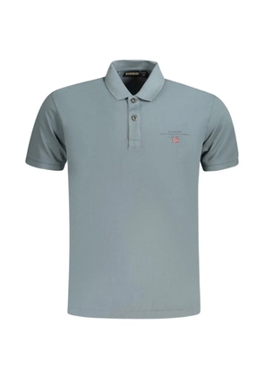 Napapijri logo-embroidered cotton polo shirt - Grey