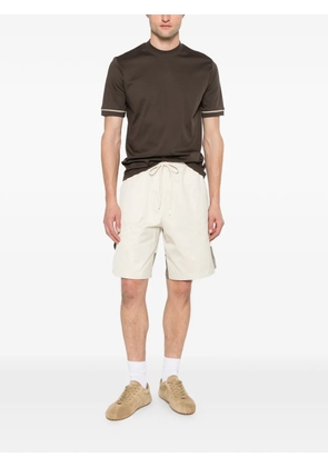 YES LONDON stripe-detail T-shirt - Brown