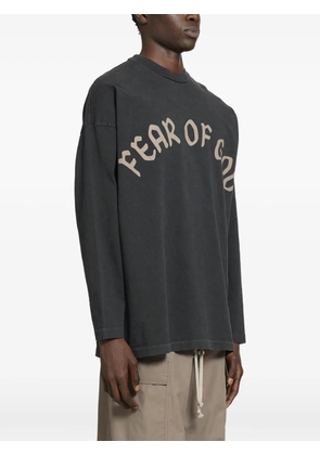Fear Of God logo-print long-sleeved T-shirt - Black
