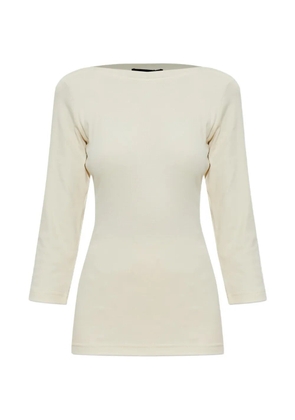 Fabiana Filippi three-quarter sleeve boat-neck top - Neutrals