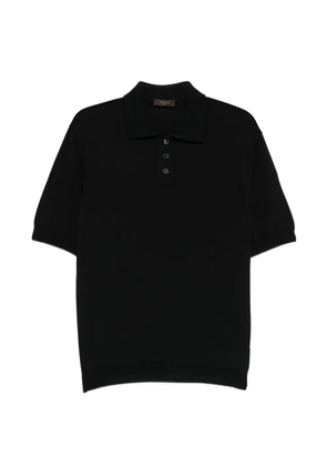 Zanone button short-sleeve polo shirt - Black