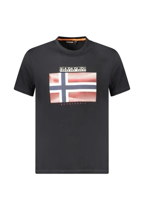 Napapijri flag-print T-shirt - Black
